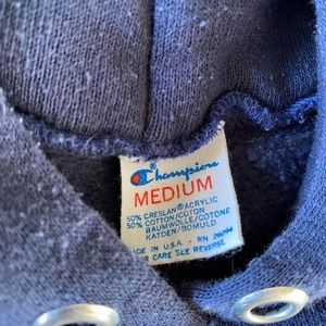 Vintage 80s Champion 50/50 blank hoodie sweatshirt. USA